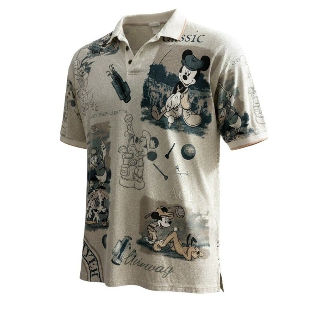 Vintage Disney Golf polo Shirt Men's XXL Mickey Mouse Golf Short Sleeve